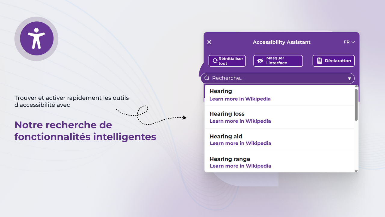 Recherche intelligente WCAG dans le widget ADA
