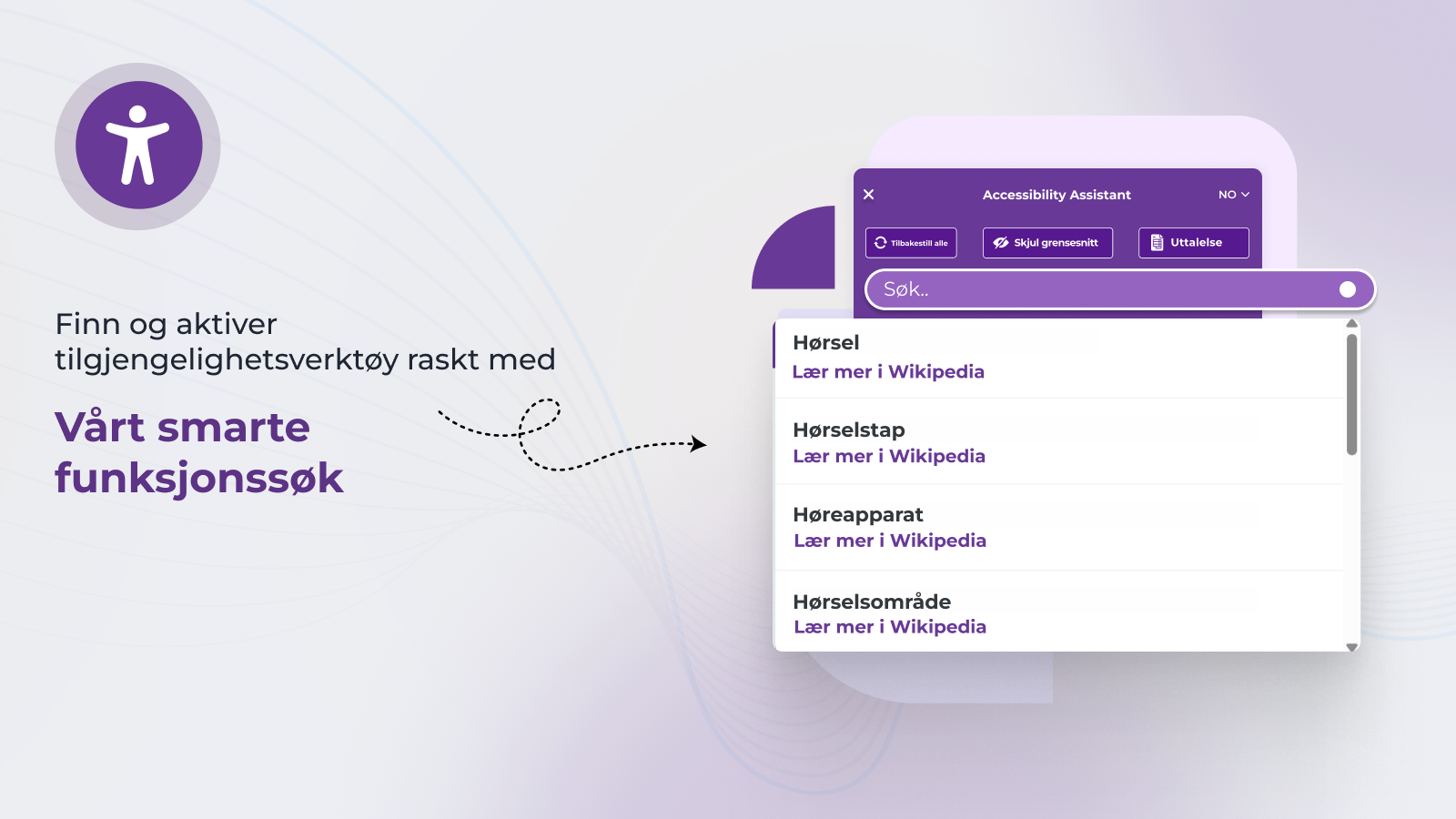 WCAG smart tilgjengelighetssøk i ADA-widget