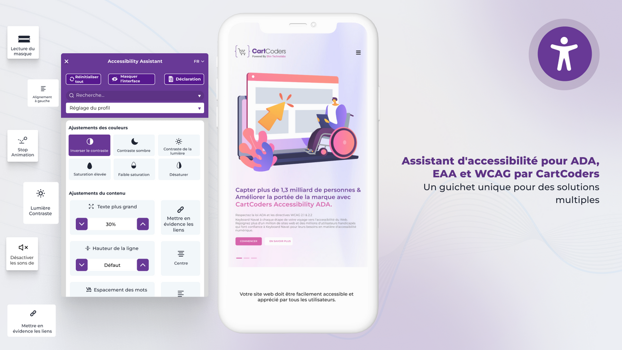 Outils d’accessibilité pour prise en charge WCAG et EAA
