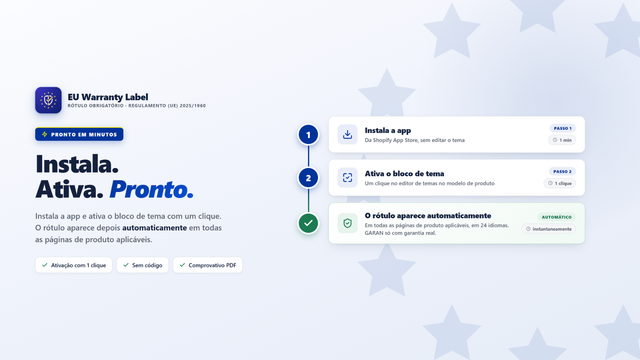 Configuração em três passos, sem código