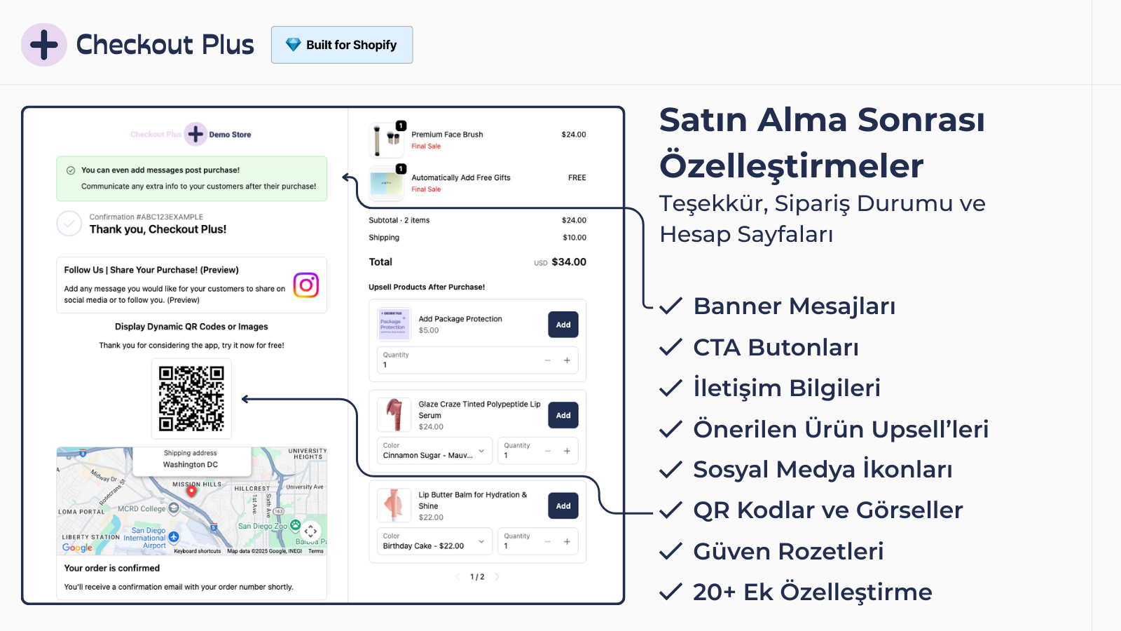 Satın alma sonrası sayfaları ve upsell’leri özelleştirin