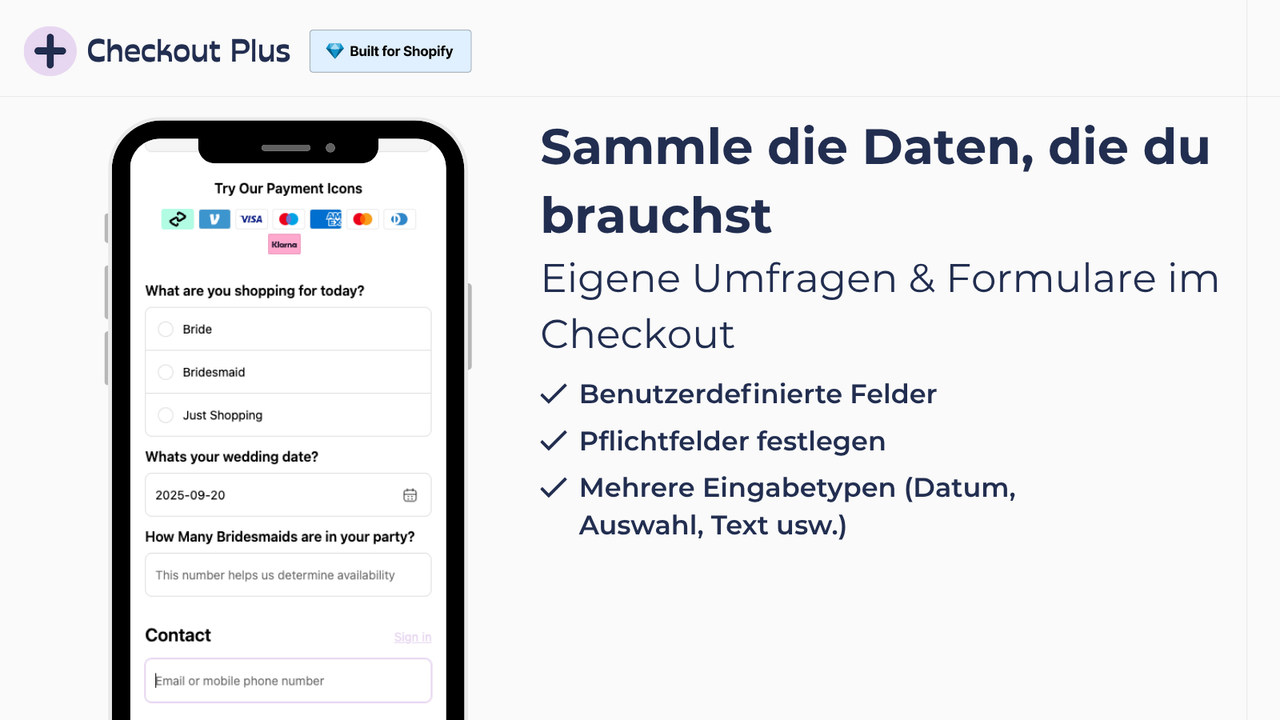 Umfragen & Formulare direkt im Checkout verwenden