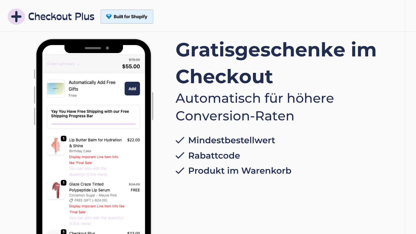 Gratisgeschenke im Checkout automatisch hinzufügen