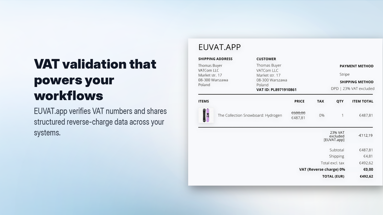 VAT validation that powers your workflow
