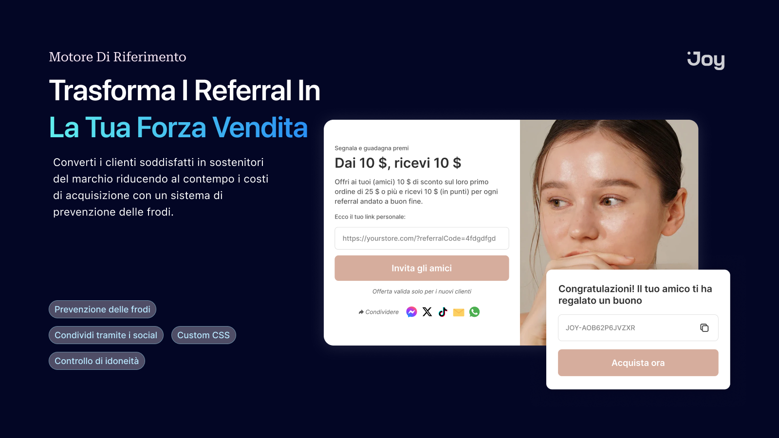 Programma referral riduce i costi di acquisizione del 50%