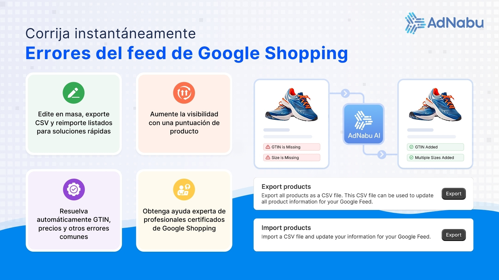 Crea feeds sin errores en todos los canales de marketing online