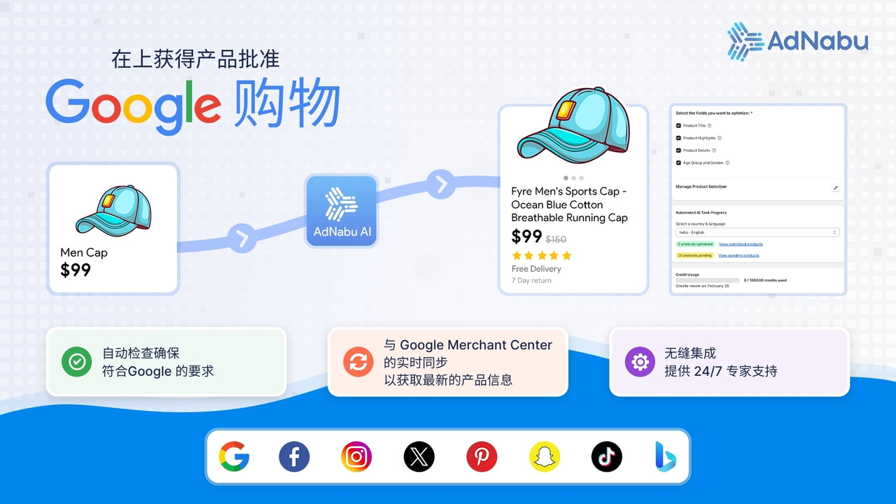 AdNabu的AI Nabu谷歌购物Feed