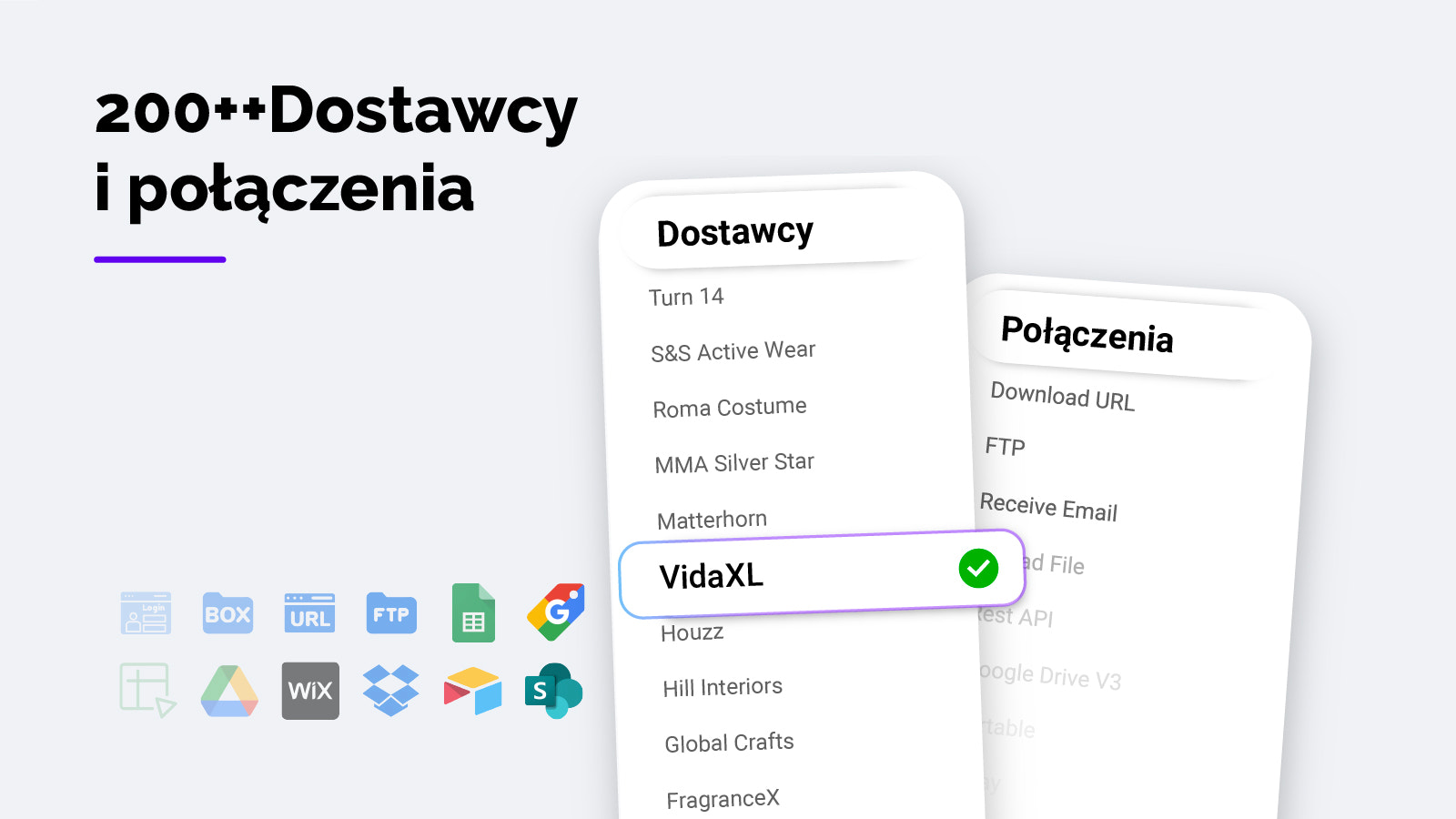 200++ Dostawcy i połączenia