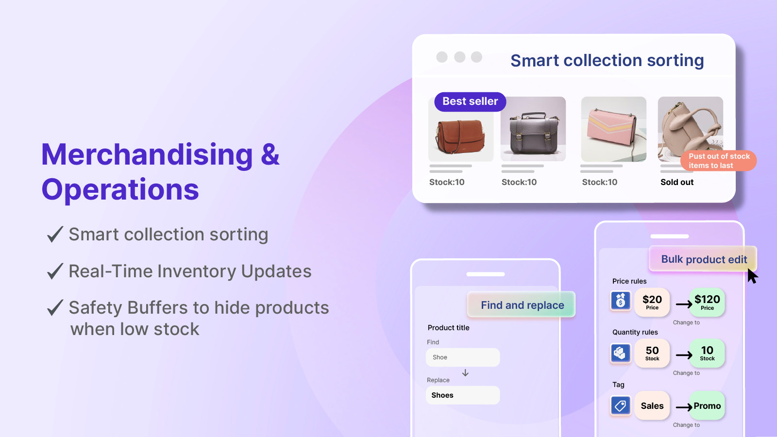 real time inventory update and collection sorting