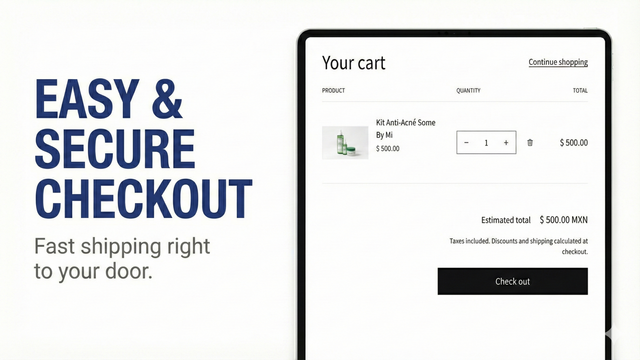 EASY & SECURE CHECKOUT app screen with final total