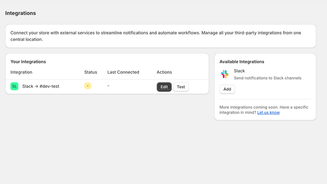 integrations page