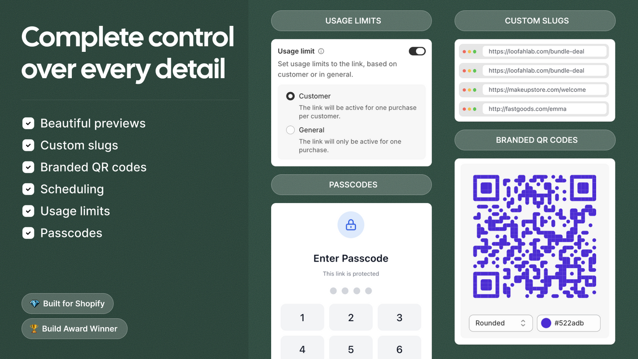 qr, usage limits