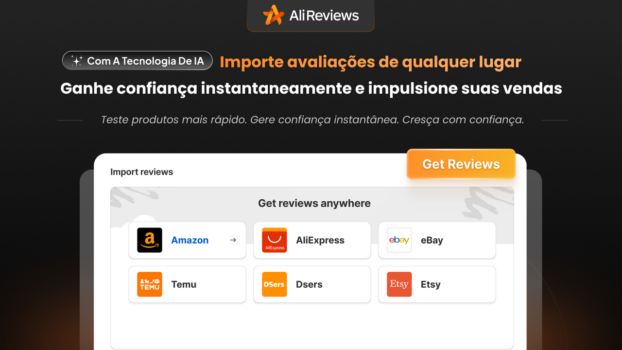 Importe avaliações do Temu, eBay e Etsy com o Ali Reviews