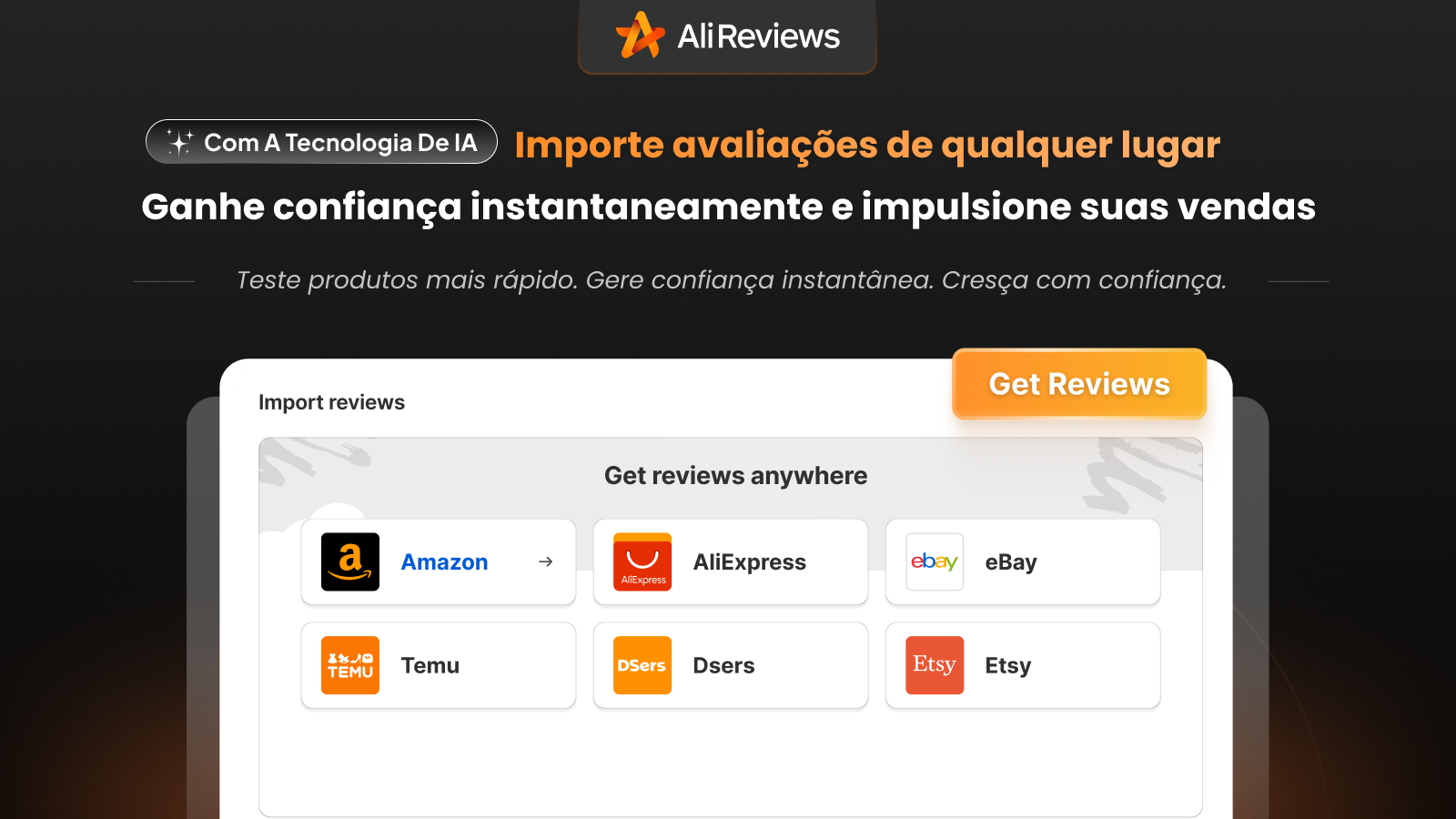 Importe avaliações do Temu, eBay e Etsy com o Ali Reviews