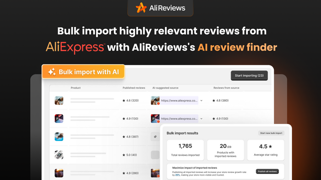 Import products reviews from AliExpress & Amazon with Ali Review