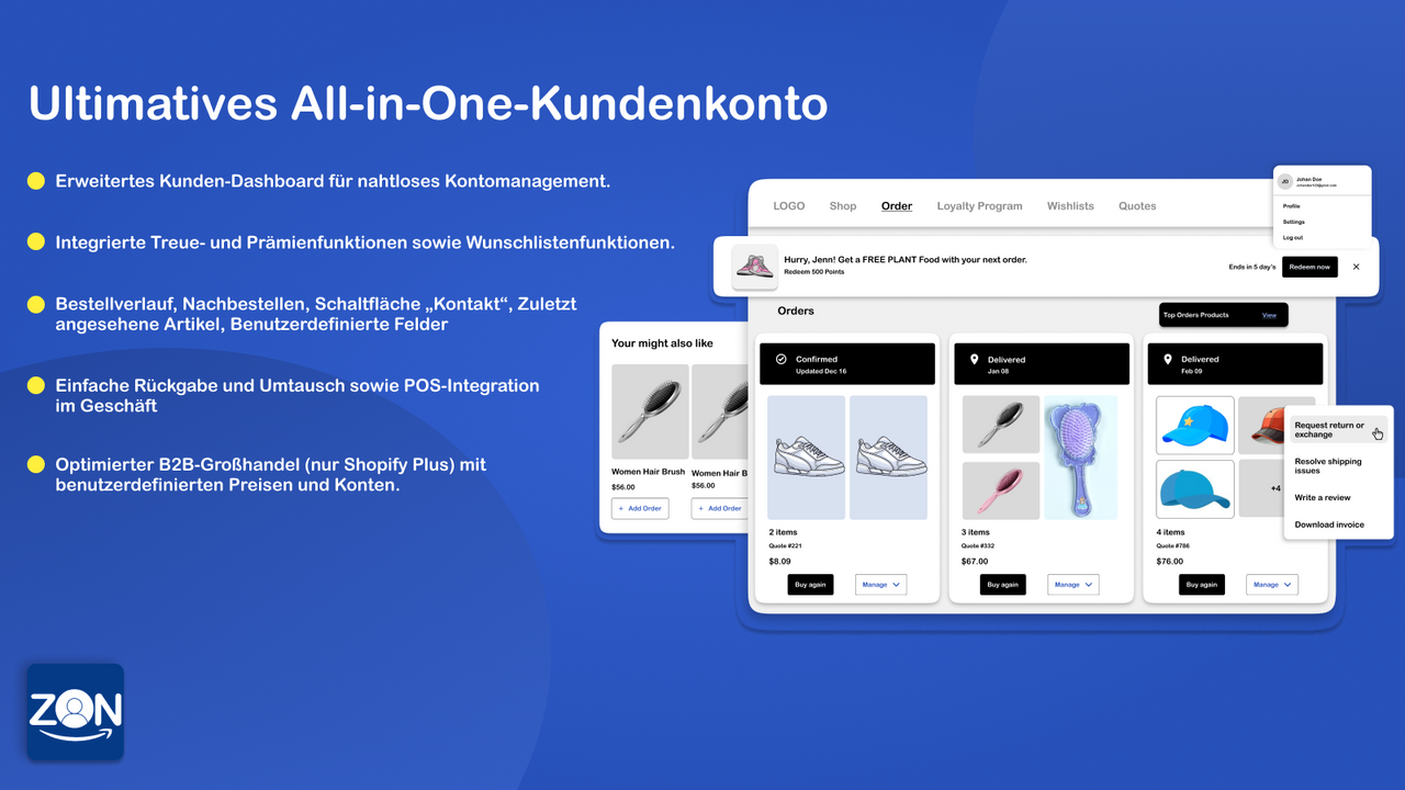 Kundenkonto für Shopify-Shop