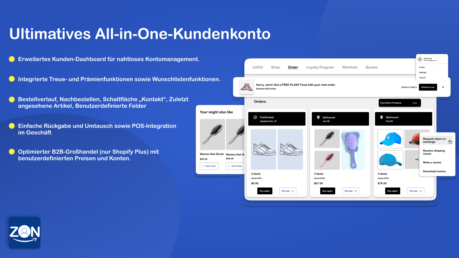 Kundenkonto für Shopify-Shop