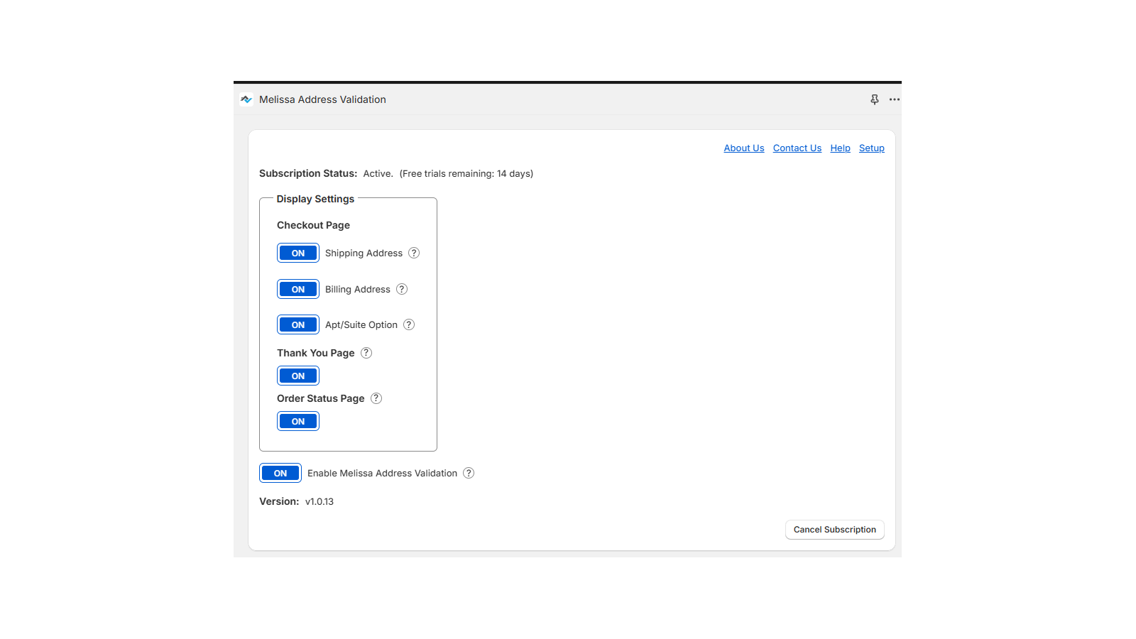 Melissa Address Validation Interface