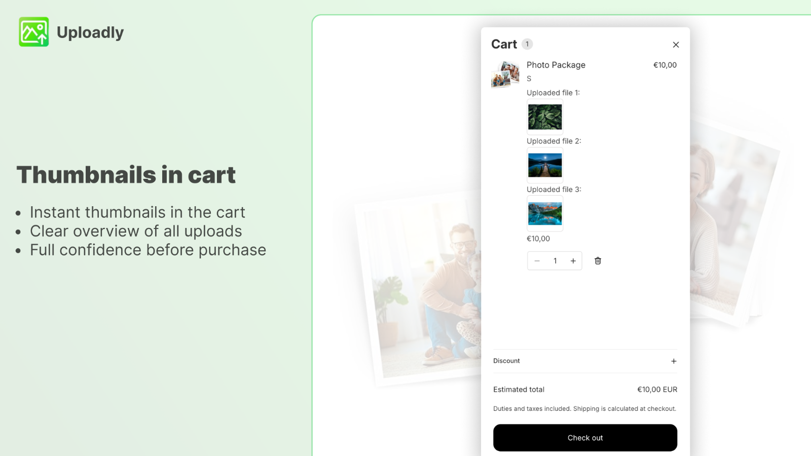 Thumbnails in cart 