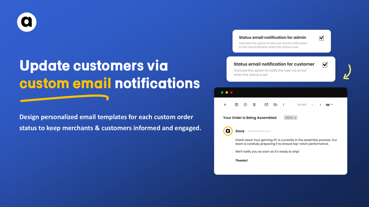 Email Notifications for Order Statuses