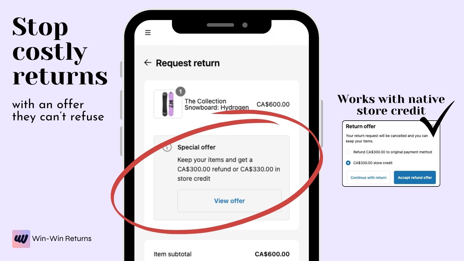 Win-Win Returns - Reduce returns with Cashback Offers
