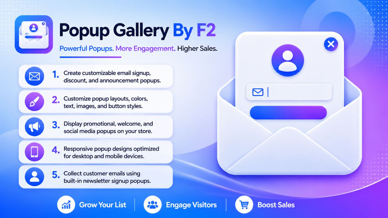 Responsive popup templates for lead capture and signup