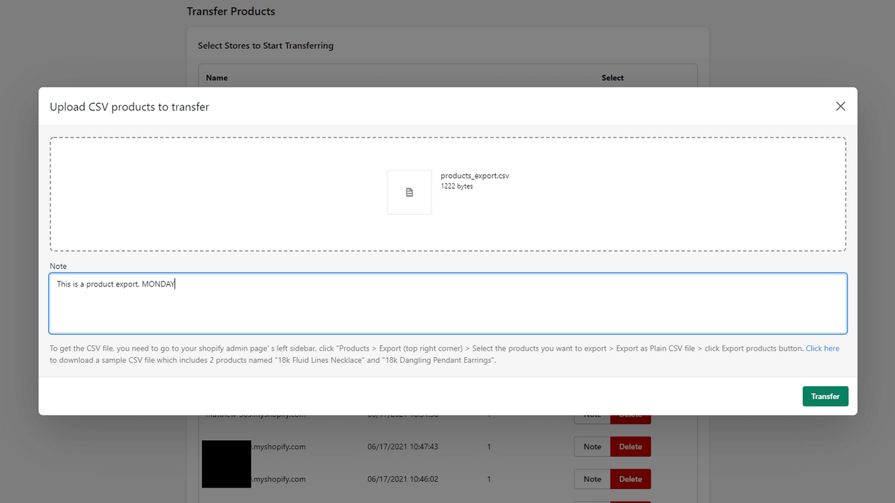 upload csv