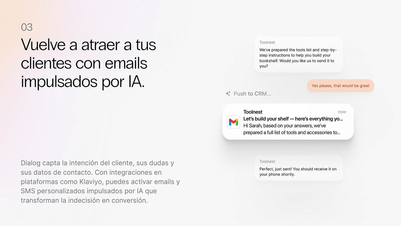 Reactiva compradores con correos con IA.