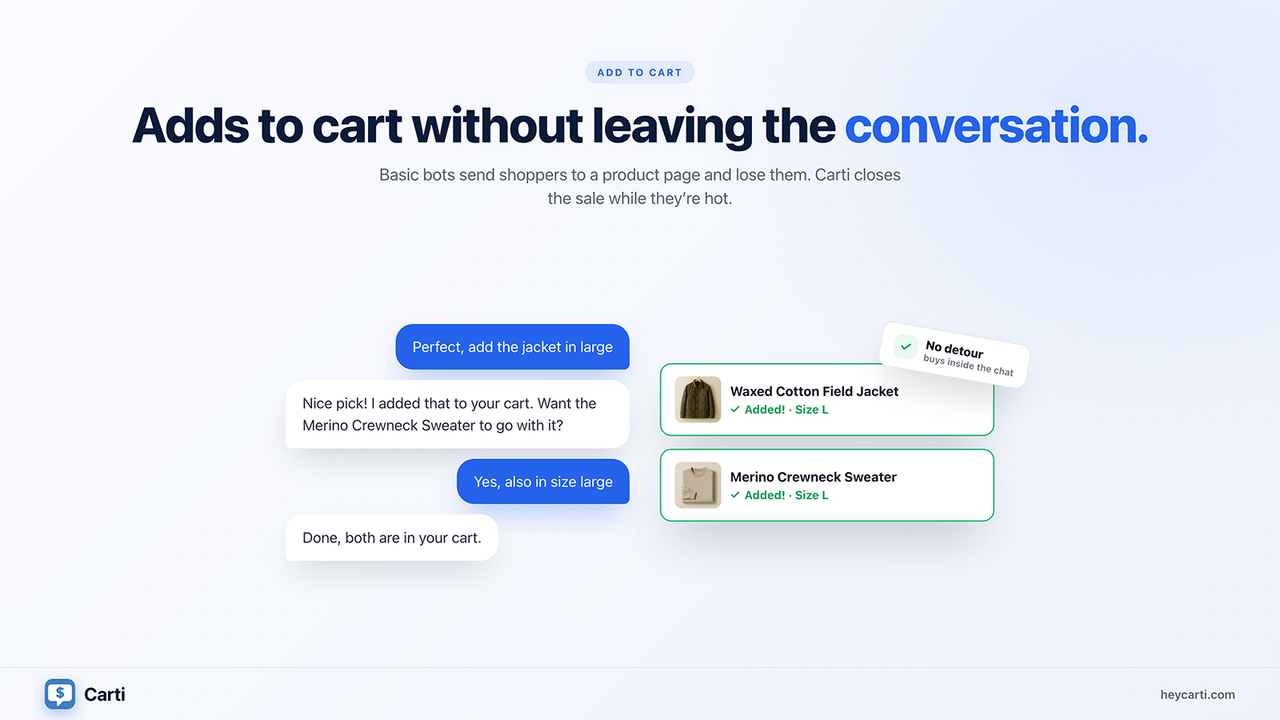 In-chat add to cart, AI upsells and cross sells boost AOV