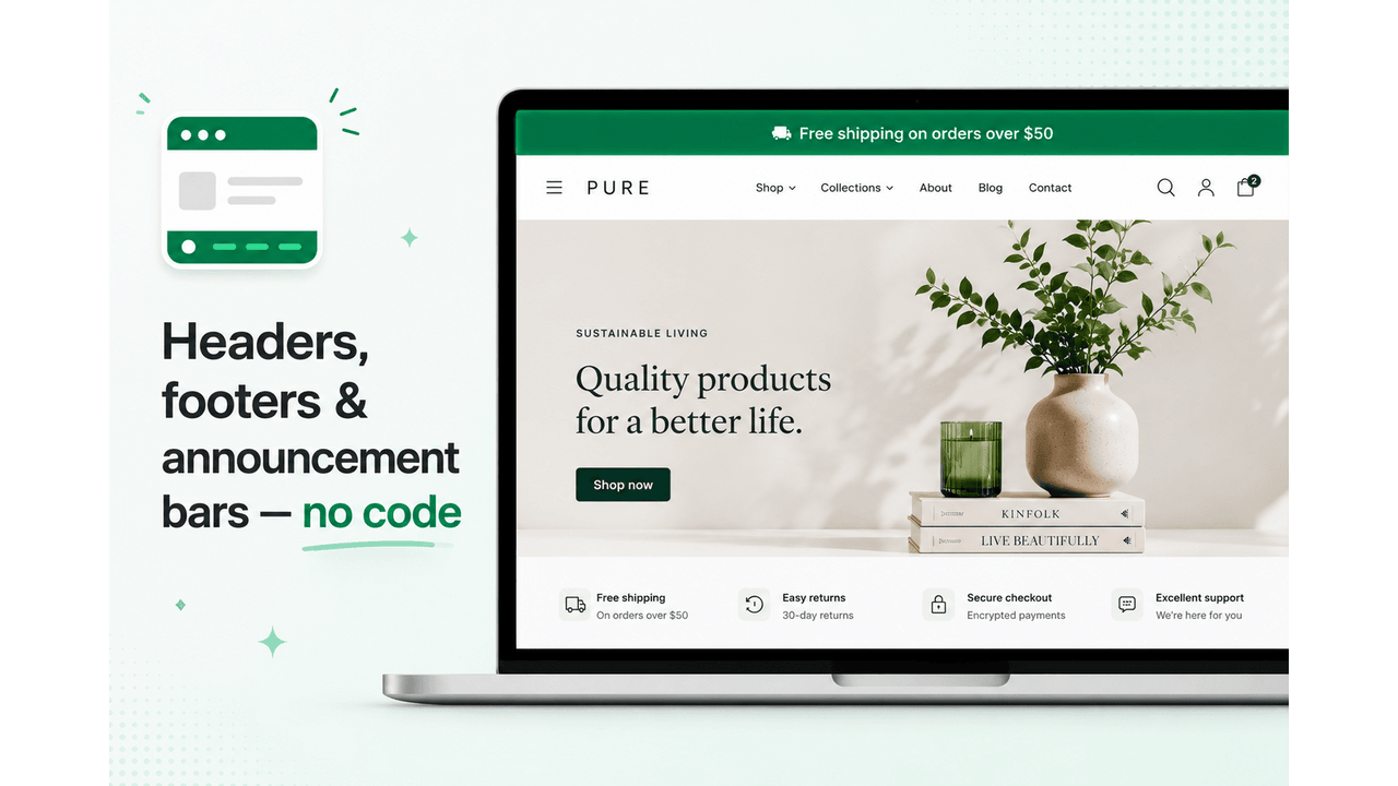 Header Footer management on frontend