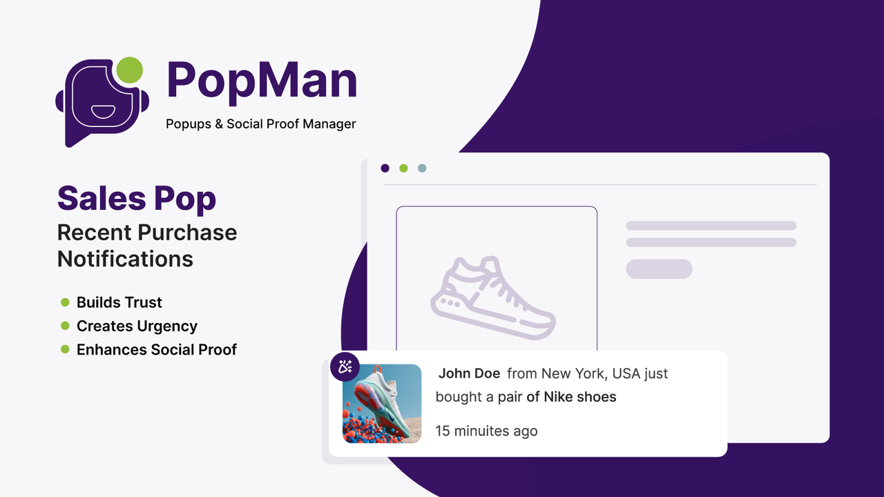 Sales pop, recent purchase notification