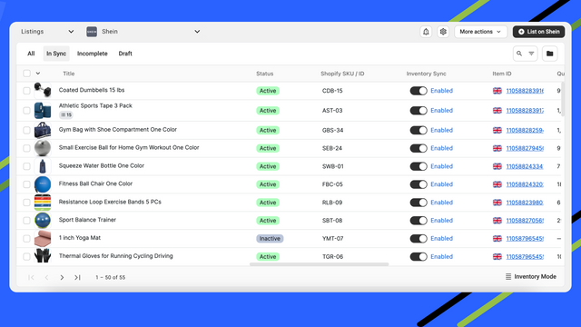 Product Listings in M2E Cloud - Shein Importer