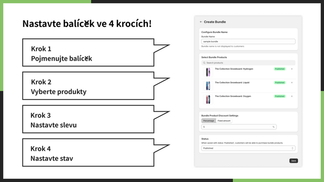 Nastavte balíček ve 4 krocích!