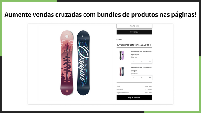 Aumente vendas cruzadas com bundles de produtos nas páginas!