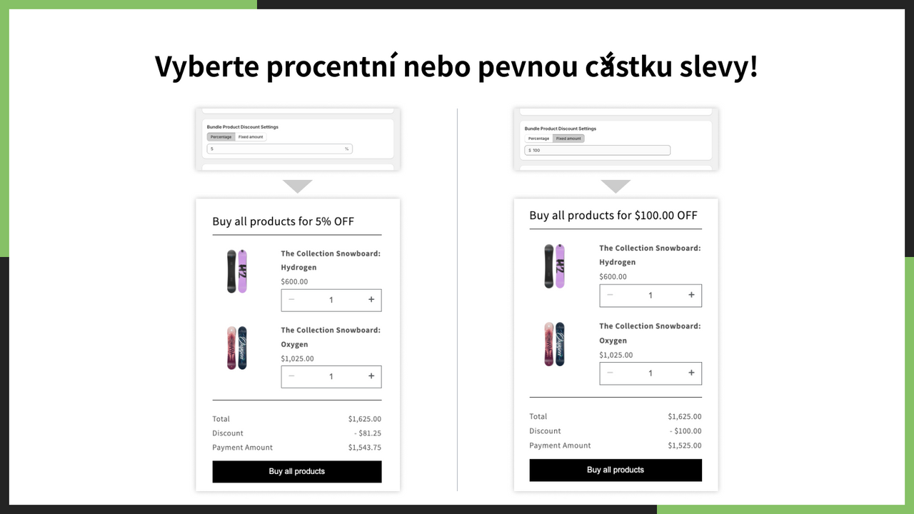 Vyberte procentní nebo pevnou částku slevy!