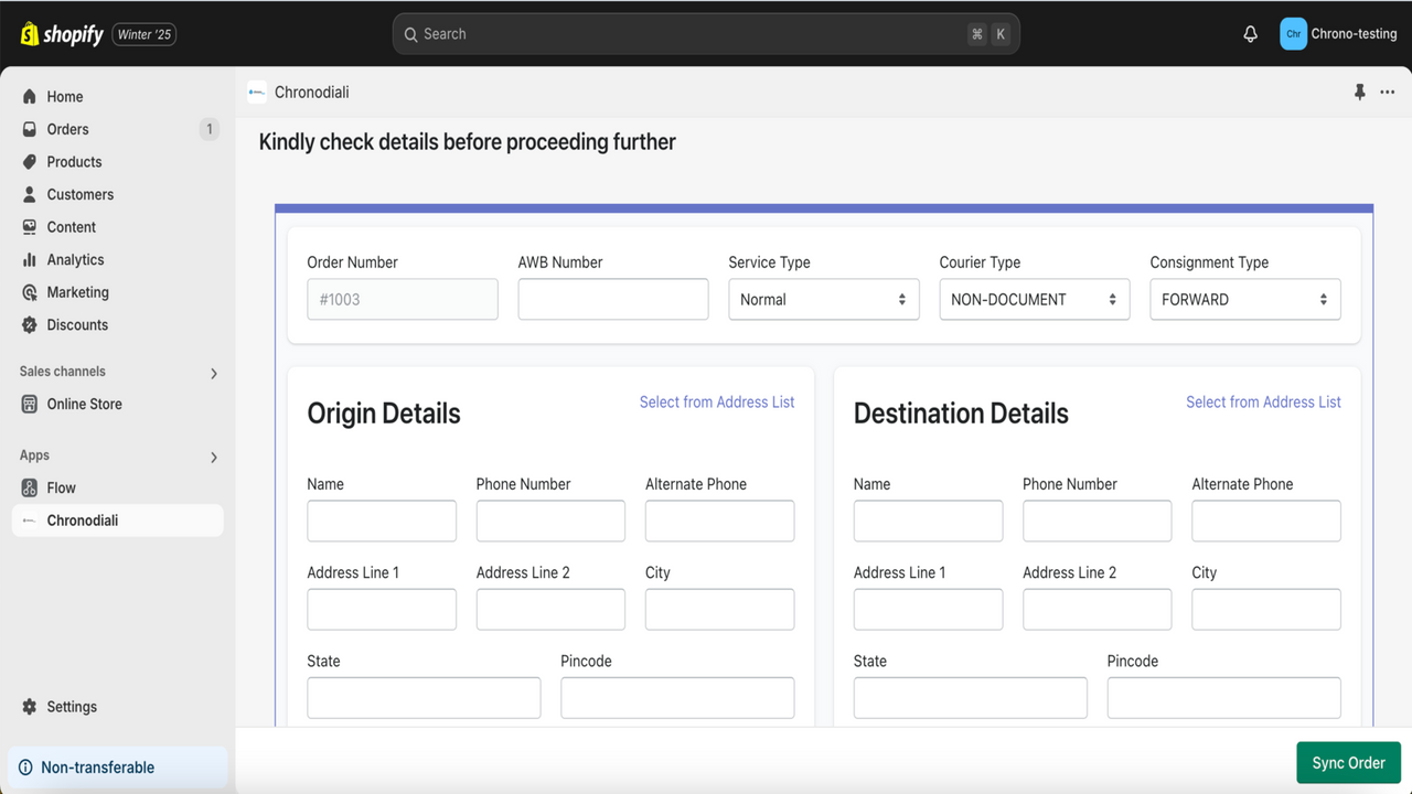 Sync Orders