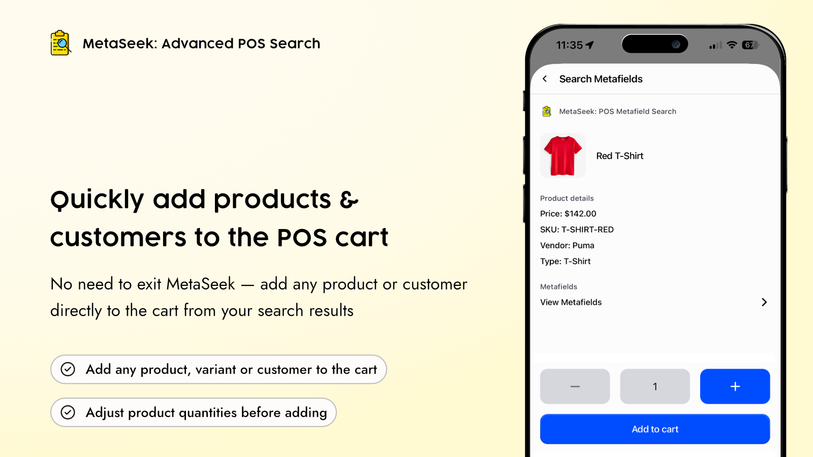 MetaSeek quickly add products to the cart