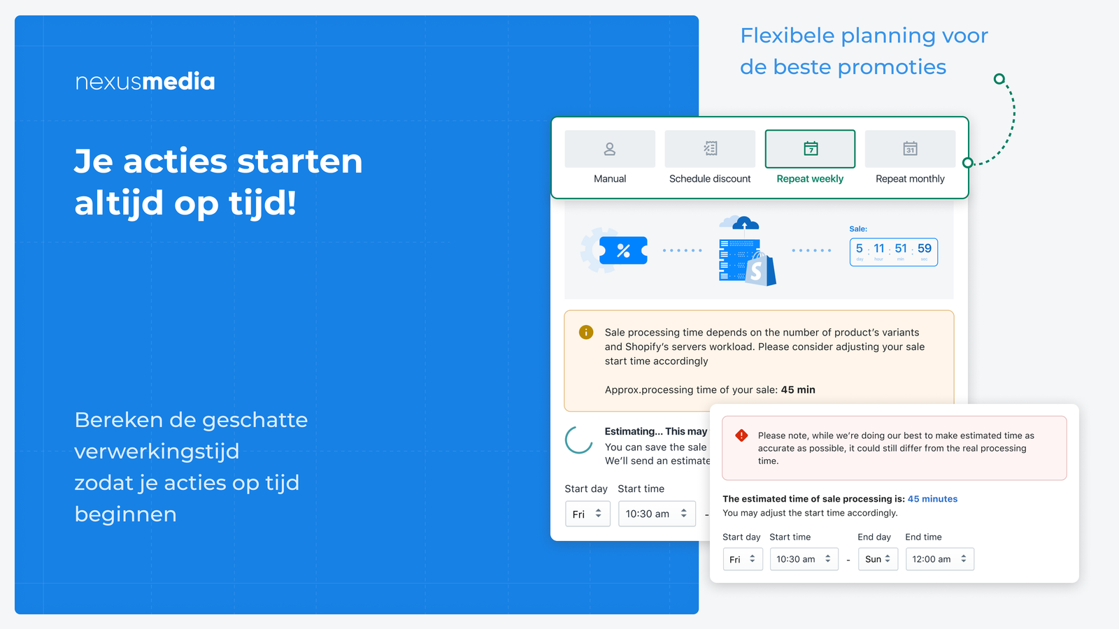 Berekening van verwerkingstijd, flexibele planning