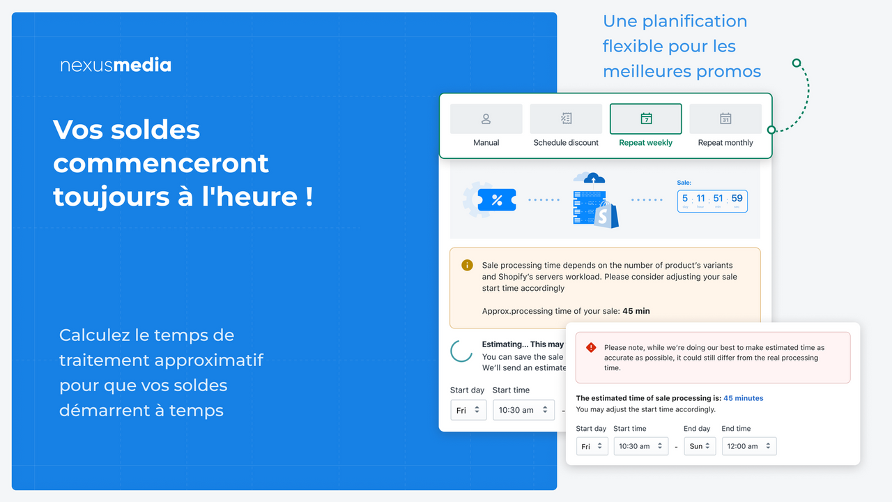 Calcul du temps de traitement, planification flexible