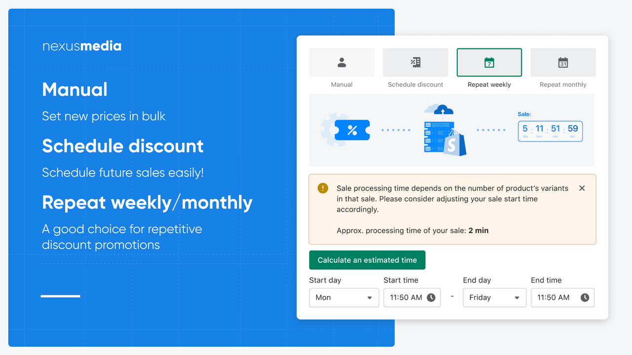 Schedule sale easily