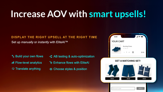 Design cart upsell flows with AI recommendations & triggers.