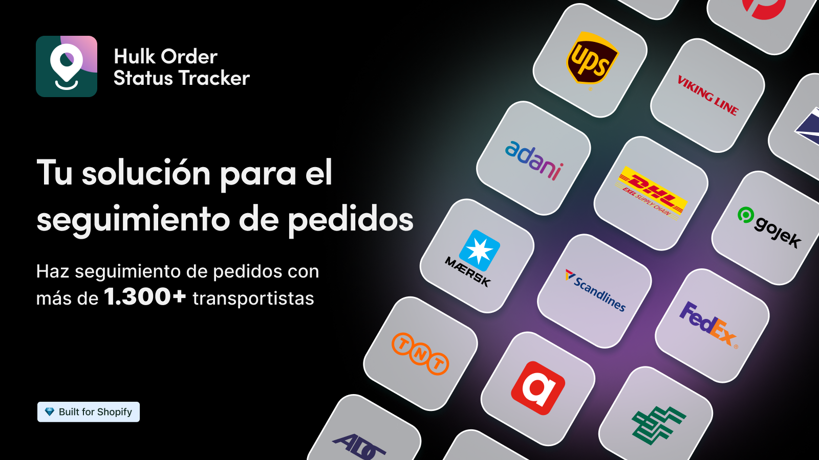 Seguimiento Shopify con 1.300+ transportistas