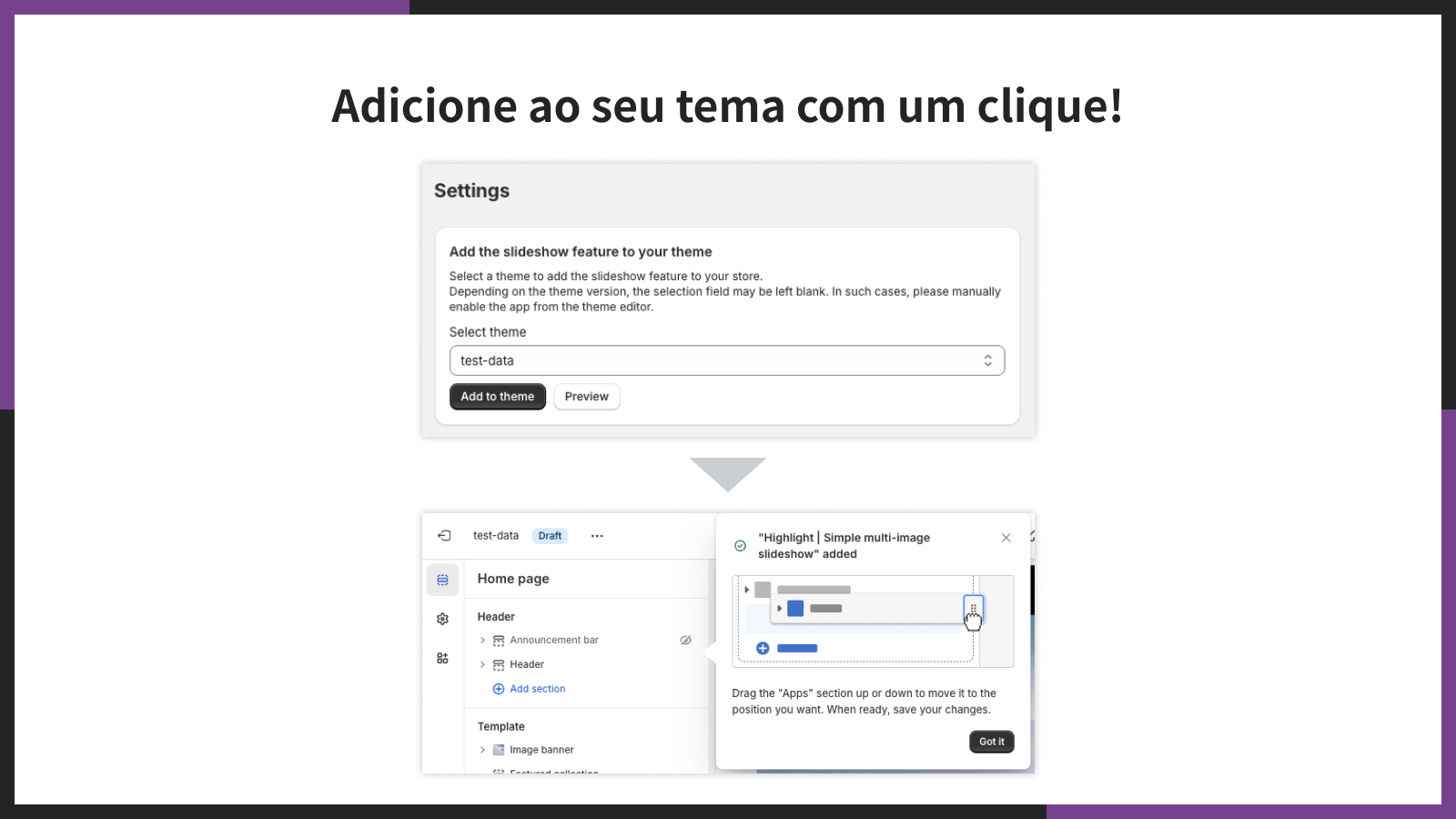 Adicione ao seu tema com um clique!