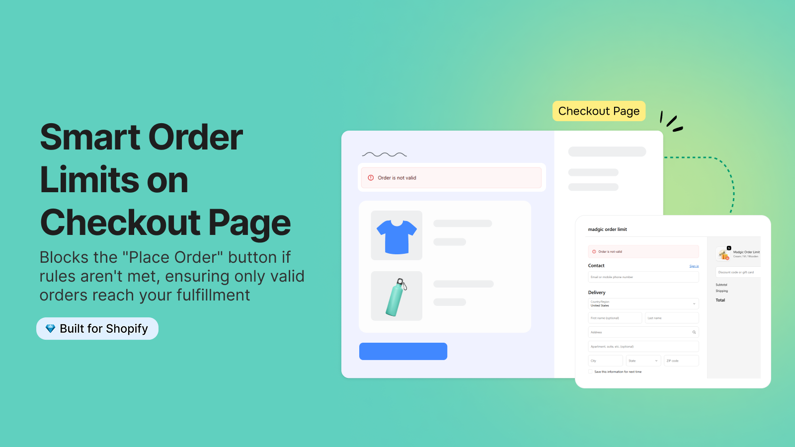 Madgic Order Limits on Checkout pages