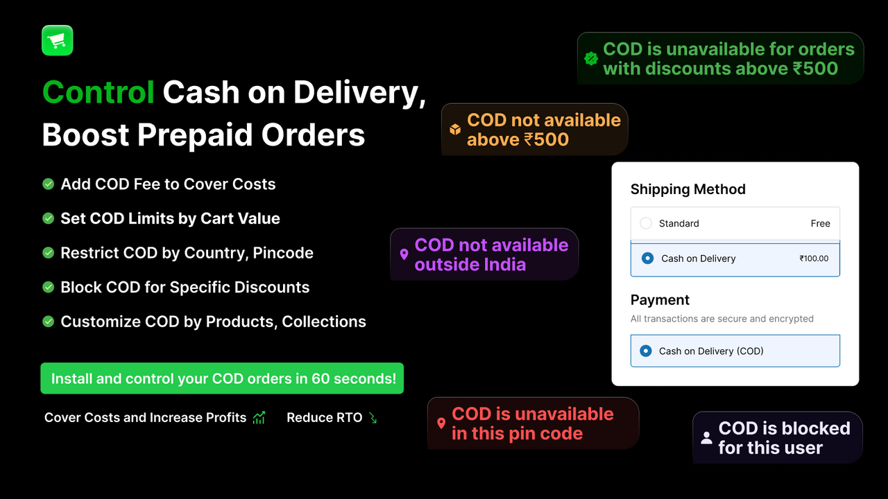 Advanced cash on delivery app