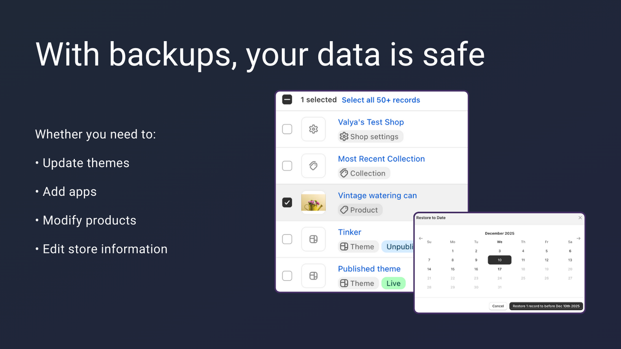 With backups, your data is safe