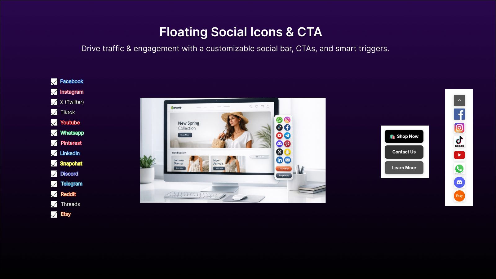 Float: Social Icons & CTA