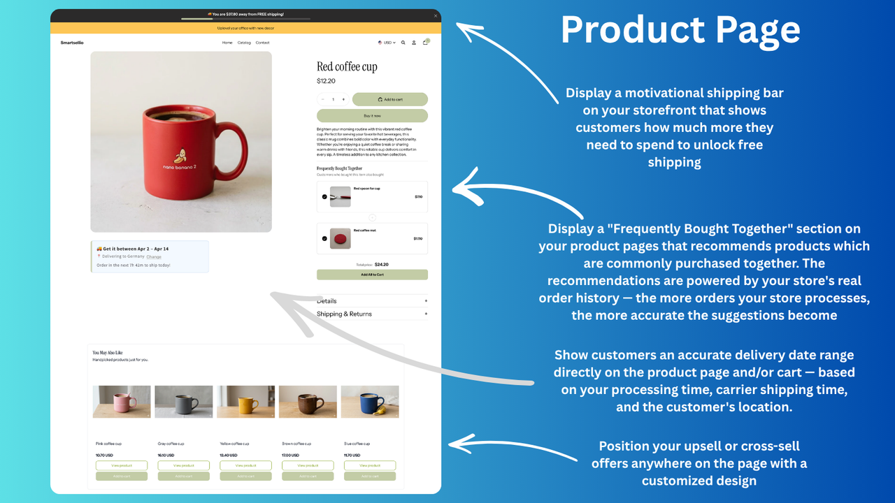 Product Page with SmartSellio Upsell Widget