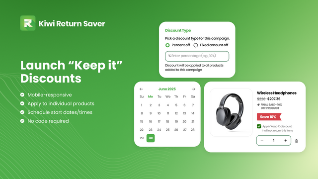 Offer Final Sale Discount as "Keep it" waiving right to return