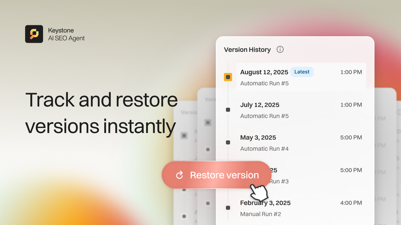 Track and restore versions instantly